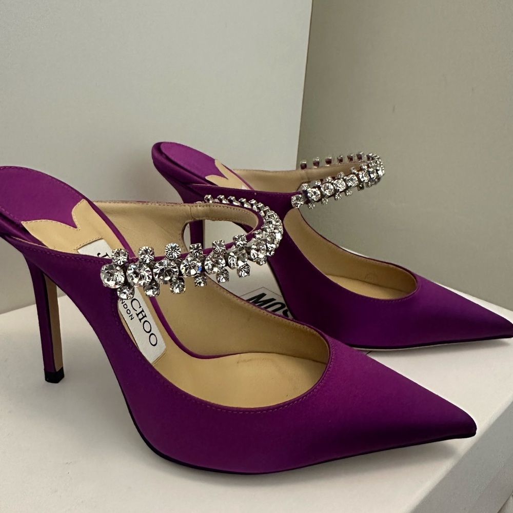 NIB Jimmy Choo Purple Crystal Embellished Heels